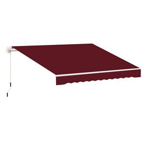 Outsunny 12-ft x 10-ft Retractable Wine Red Awning Fabric Replacement with UV Protection