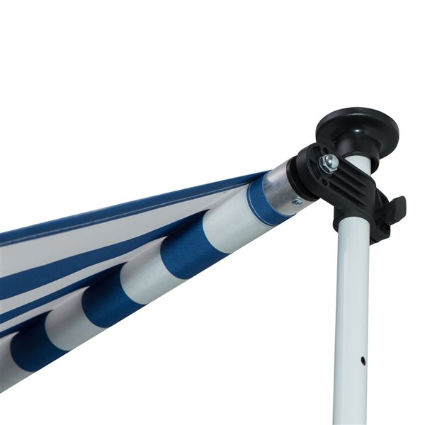 Outsunny 6.6-ft x 5-ft x 9.2-ft Blue and White Window/Door Manual Retraction Awning