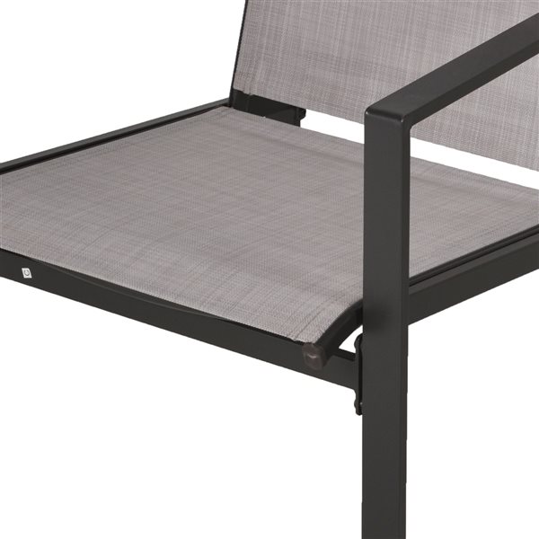 Outsunny Grey Outdoor Patio Dining Set with Umbrella Hole- 5-Piece