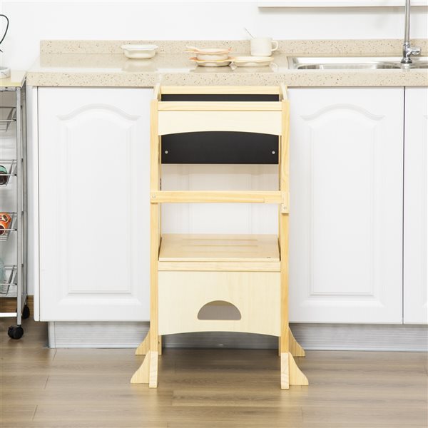 Qaba 110-lb Capacity Brown Composite Foldable Step Stool