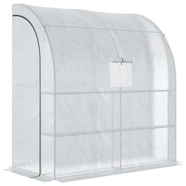 Outsunny 6.56-ft L x 3.27-ft W x 6.98-ft H White Lean-To Greenhouse