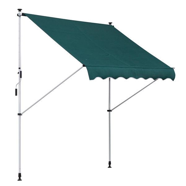 Outsunny 6.6-ft x 5-ft x 9.2-ft Green Window/Door Manual Retraction Awning