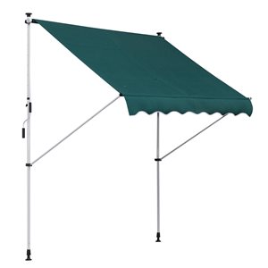 Outsunny 6.6-ft x 5-ft x 9.2-ft Green Window/Door Manual Retraction Awning