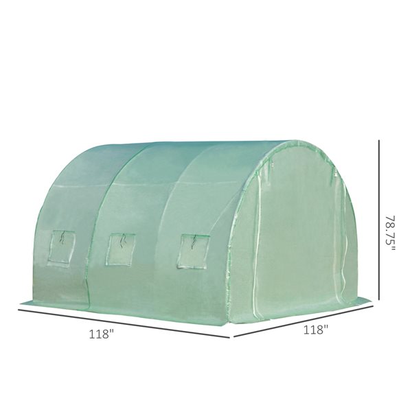 Outsunny 9.83-ft L x 9.83-ft W x 6.56-ft H High Tunnel