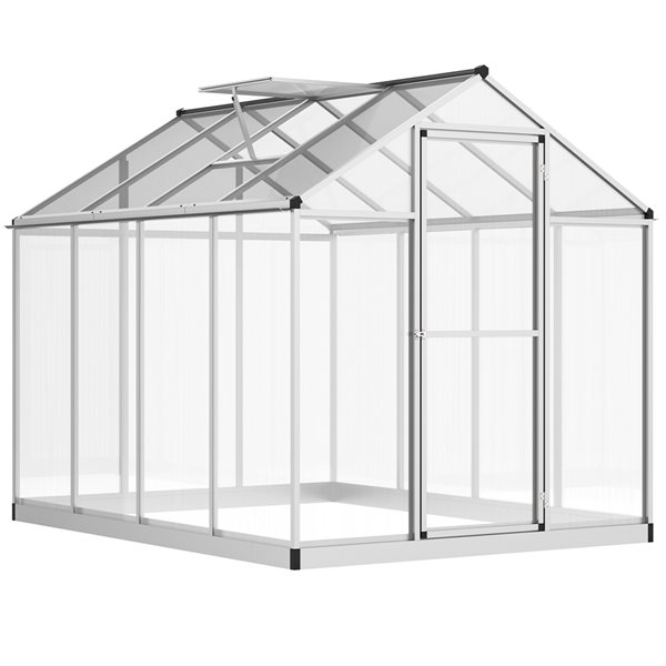 Serre d'extérieur Outsunny de 8 po x 6,25 po x 6,4 po panneau en polycarbonate transparent