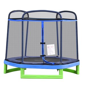 Outsunny 78.75-ft Hexagon Blue Kids Trampoline