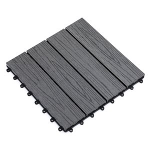 Outsunny 0.86-in x 11.8-in x 11.8-in Grey Wood and Plastic Composite Interlocking Deck Tiles - 11-Pack