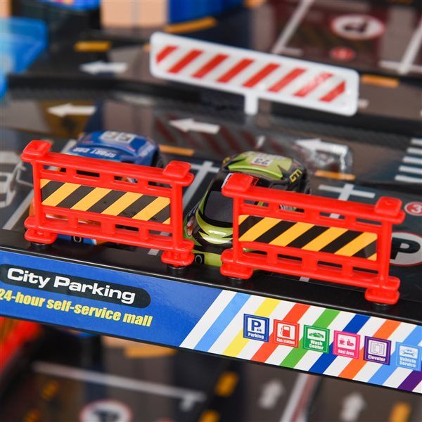Qaba 7-Level Parking Garage Dual Race Tracks Car Ramp Set