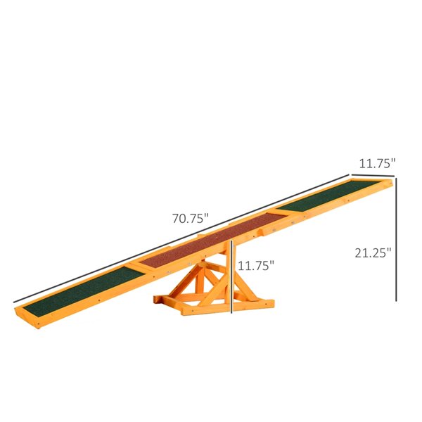 Pawhut Yellow Dog Park Seesaw Platform