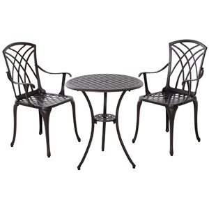Outsunny Brown Outdoor Patio Furniture Set - 3-Piece