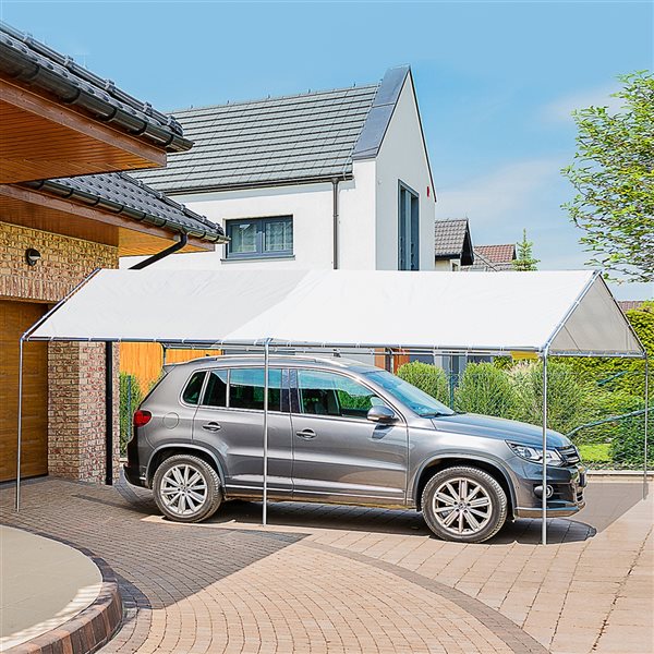 Outsunny 19.5-ft x 9.5-ft White Vehicle Canopy Tent