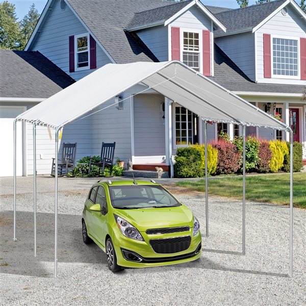 Outsunny 19.5-ft x 9.5-ft White Vehicle Canopy Tent