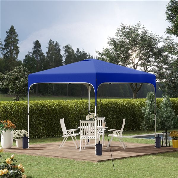 Outsunny 10-ft x 10-ft Blue Pop-Up Canopy with Carry Bag Included