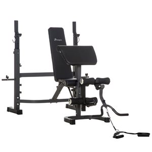 Soozier Adjustable Weight Bench with Squat Rack