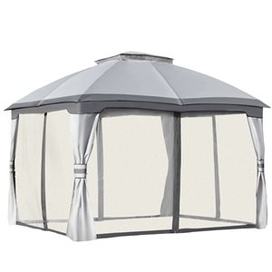 Mondawe 10-ft x 17-ft White Metal Rectangle Pop-up Gazebo in the Gazebos  department at