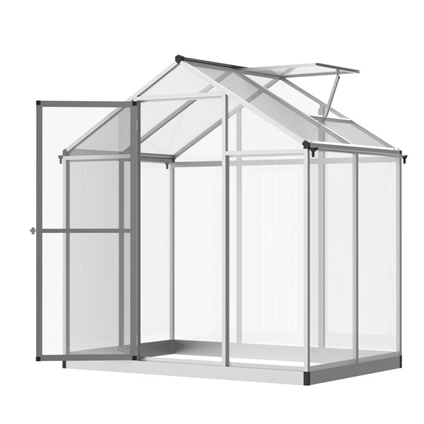 Serre Outsunny pour l'extérieur de 4 po x 6,2 po x 6,4 po panneaux en polycarbonate transparent