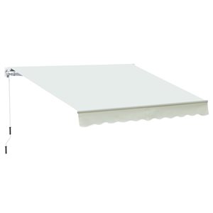 Outsunny 10-ft x 8-ft Cream Window/Door Manual Retraction Awning
