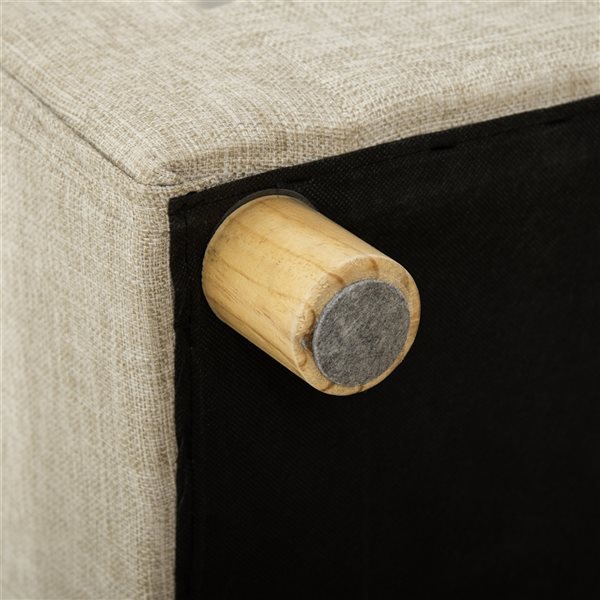 PawHut Light Grey Faux Linen/Sponge Modern Rectangular Dog Bed