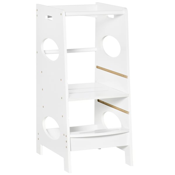 HomCom 2-Step 110-lb Capacity White Composite Step Stool