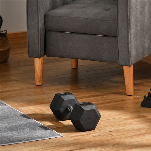 Soozier 35-lb Black Rubber Dumbbell