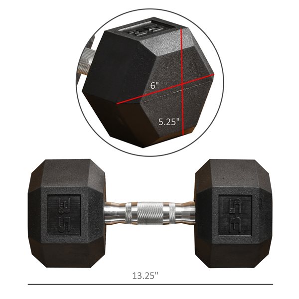 Soozier 35-lb Black Rubber Dumbbell