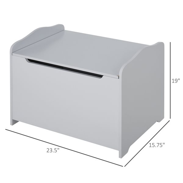 Qaba Grey Rectangular Toy Box