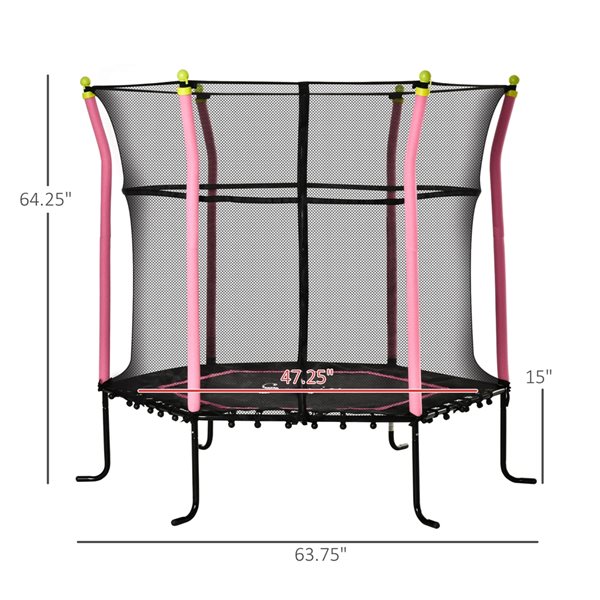 Soozier 63.5-ft Hexagon Pink Kids Trampoline