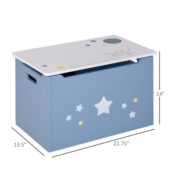 Qaba Blue Rectangular Toy Box