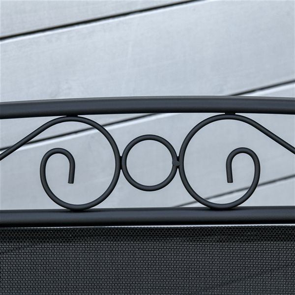 Outsunny Metal Frame Rocking Chair with Coffee Table - Set of 3