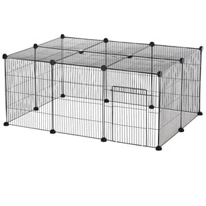 PawHut 13.75-in x 13.75-in Black Wire Indoor/Outdoor Playpen