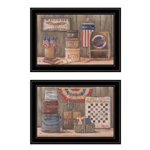 Trendy Decor 4 U Black Wood Framed 15-in H x 19-in W Gameboard Paper Print - 2-Piece