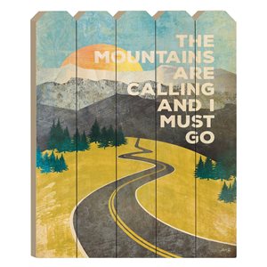 TrendyDecor4U Frameless 20-in H x 16-in W Garden Wood Print "The Mountains are Calling" by Marla Rae