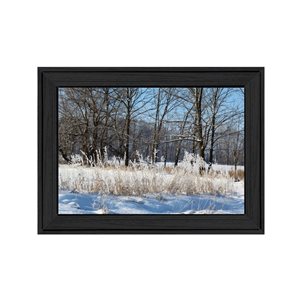 TrendyDecor4U Black Wood Framed 16-in H x 22-in W Landscapes Wood Print "Natures Simple Blessings"