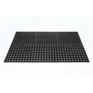 Turin Kitchen Anti-slip Mat 3-ft x 5-ft Black Rectangular Indoor Mat