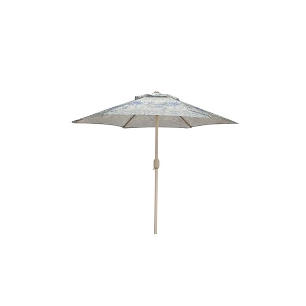 Bozanto 84-in Green with Purple Flowers Market Patio Umbrella