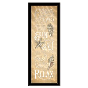 Trendy Decor 4 U Close Your Eyes 39-in H x 15-in W Inspirational Wood Print with Black Frame