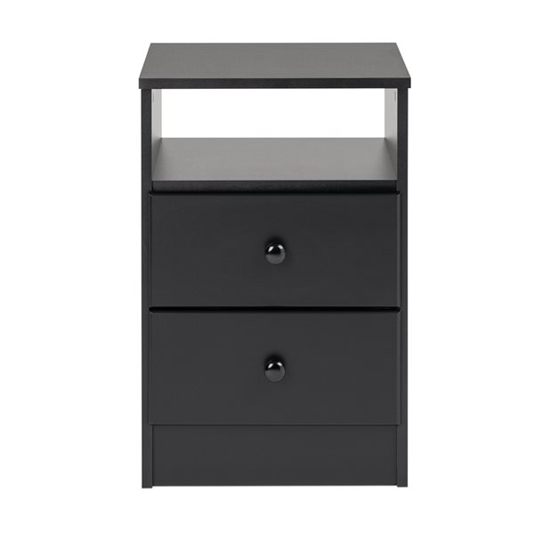 Prepac Astrid 2-Drawer Black Pine Nightstand