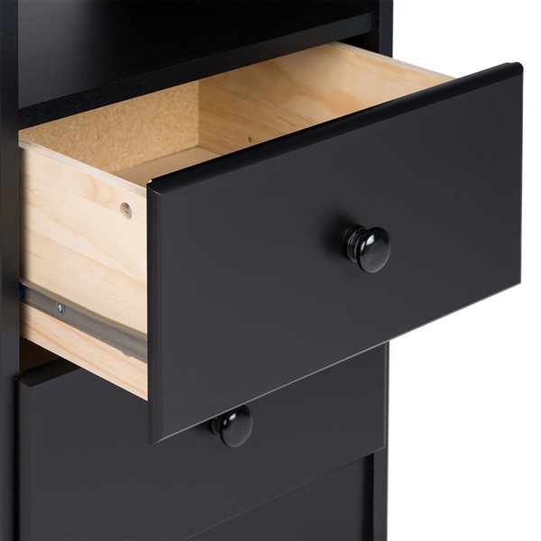 Prepac Astrid 2-Drawer Black Pine Nightstand