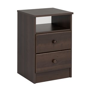 Prepac Astrid 2-Drawer Espresso Pine Nightstand