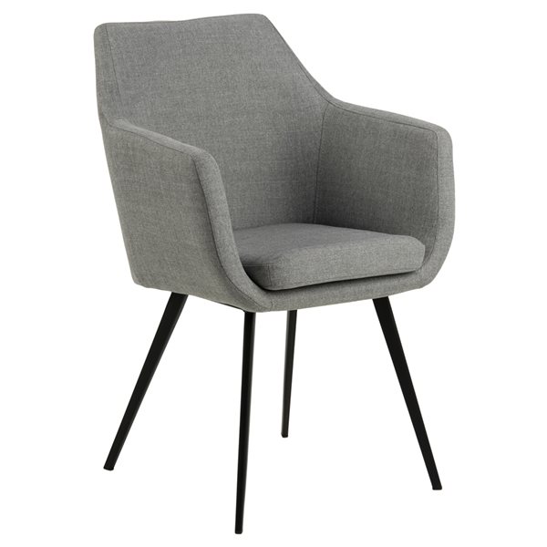 Scancom Nora Contemporary Synthetic Upholstered Arm Chair with Metal ...