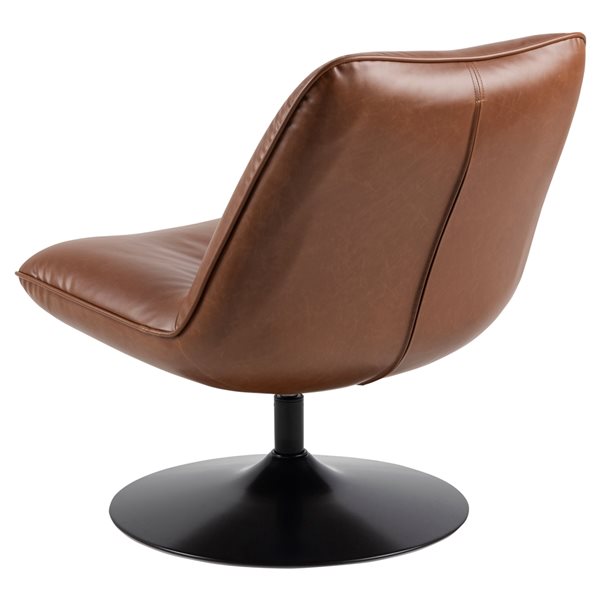 Chaise d'appoint moderne Nanna par Scancom en similicuir brun