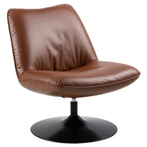 Scancom Nanna Modern Brown Faux Leather Accent Chair