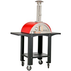 WPPO Karma 25-in Red Wood-Fired Outdoor Pizza Oven