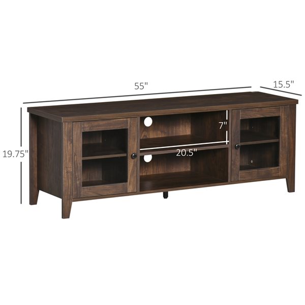 HomCom Brown 55-in TV Stand