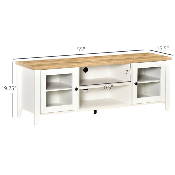 HomCom White 55-in TV Stand