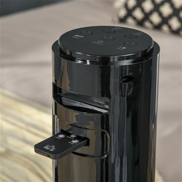 HomCom Indoor 12.5-in 3-speed Black Oscillation Tower Fan