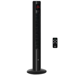HomCom Indoor 12.5-in 3-speed Black Oscillation Tower Fan
