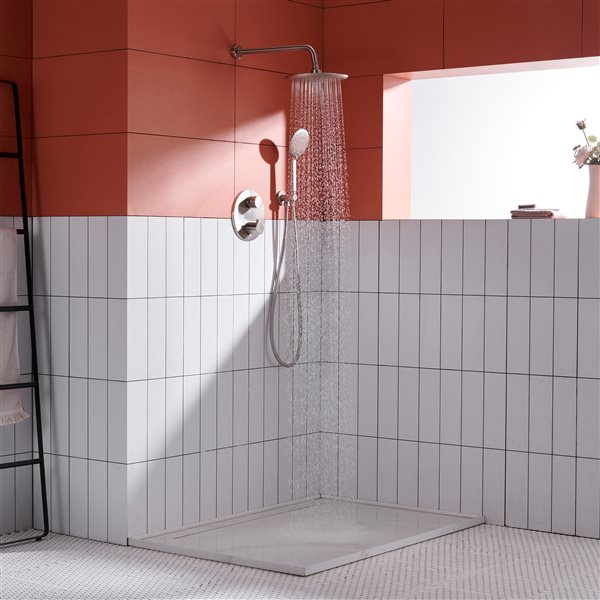 Clihome 5-spray Rain Shower Head and Handheld Shower Combo 2.5 GPM (9.5 LPM) in Brushed Nickel