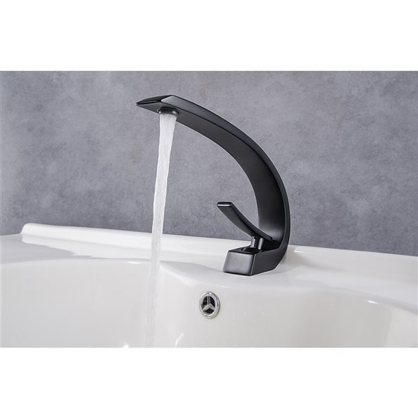 Clihome Matte Black 1handle Single Hole Bathroom Sink Faucet Deck Plate Included RONA