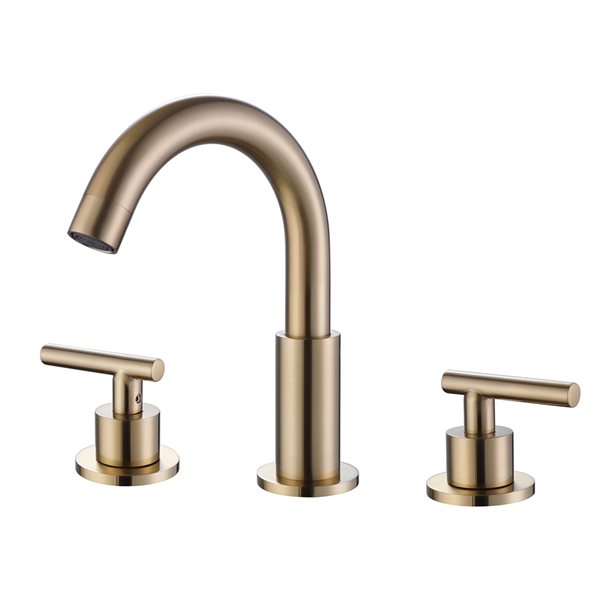 Clihome Brushed Gold 2-handle Widespread Bathroom Sink Faucet - Deck Plate Included RCH-B0926 | RONA